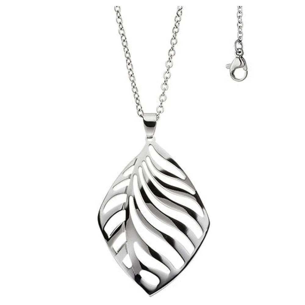 Collier Kette mit Anhänger aus Edelstahl 47 cm Karabiner