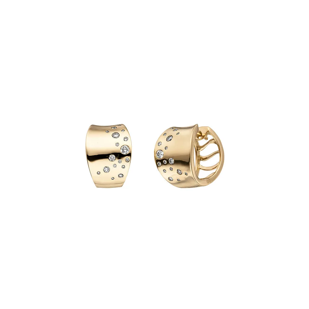 Creolen 585 Gold Gelbgold 34 Diamanten Brillanten Ohrringe Goldcreolen