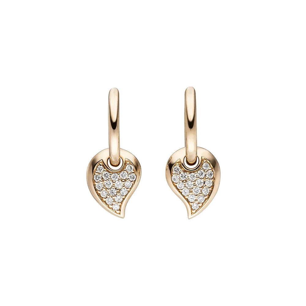 Creolen 585 Gold Rotgold 34 Diamanten Brillanten Ohrringe Diamantohrringe