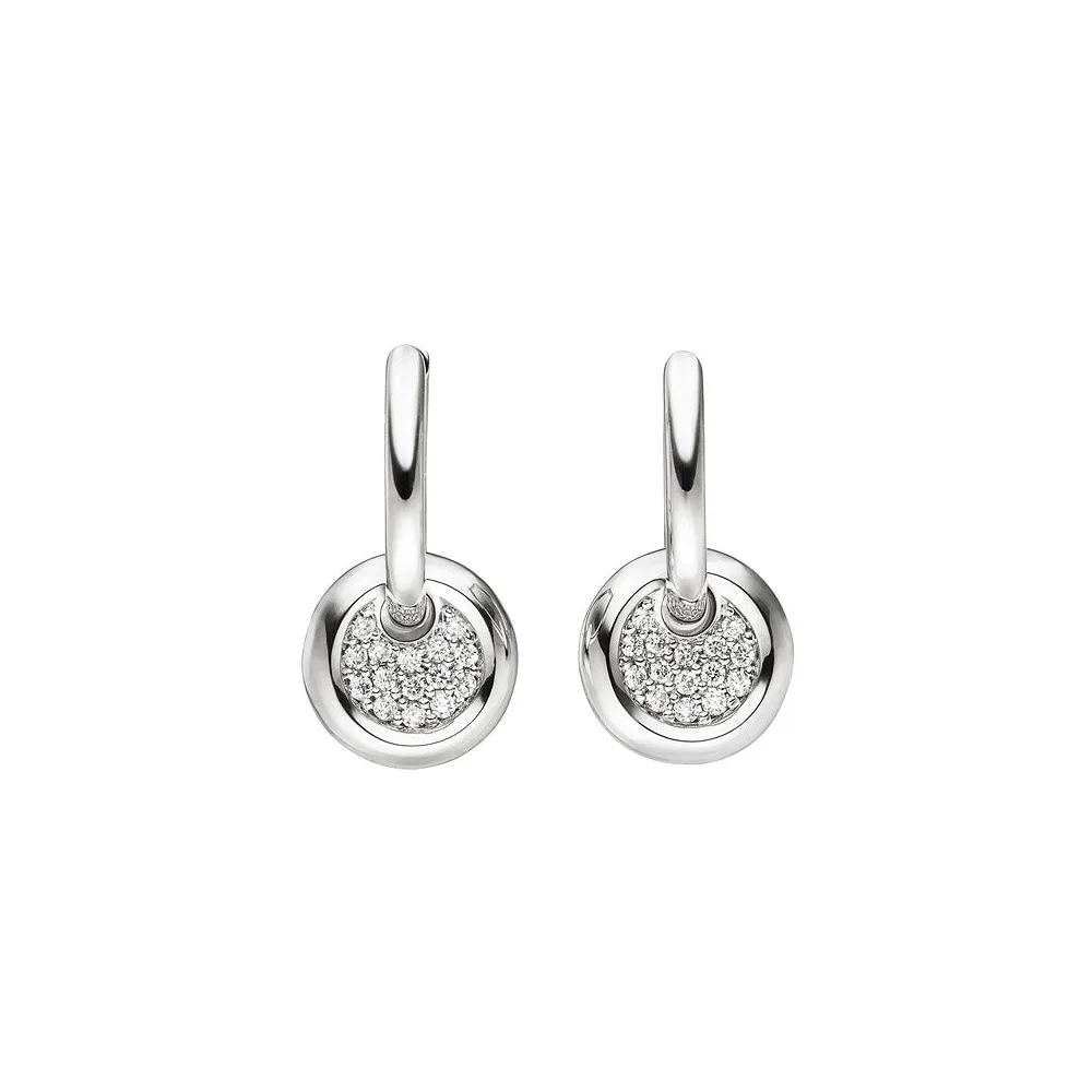 Creolen 585 Gold Weißgold 30 Diamanten Brillanten Ohrringe Diamantohrringe
