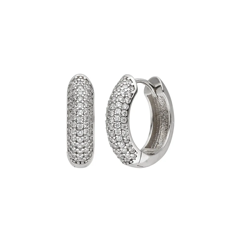 Creolen 925 Sterling Silber 130 Zirkonia Ohrringe Silbercreolen Silberohrringe