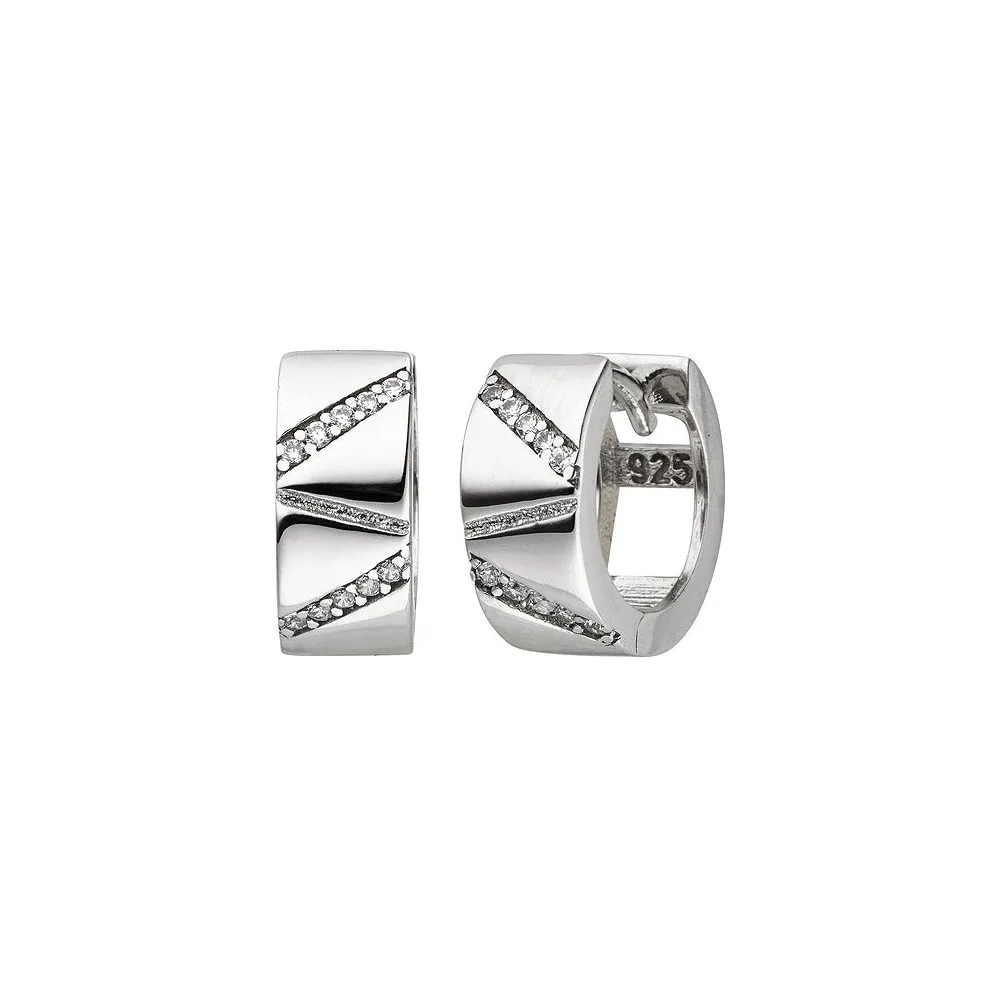 Creolen 925 Sterling Silber 20 Zirkonia Ohrringe Silbercreolen Silberohrringe