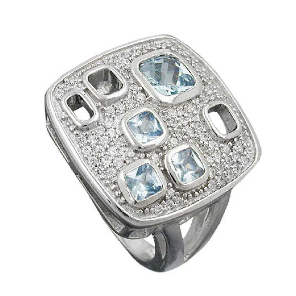 Ring Viereck Zirkonia Silber 925-54