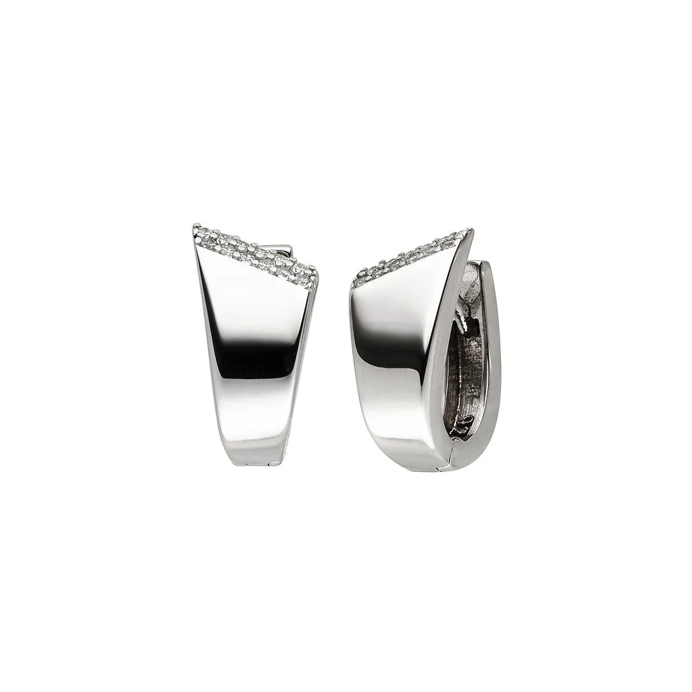 Creolen 925 Sterling Silber 24 Zirkonia Ohrringe Silbercreolen Silberohrringe