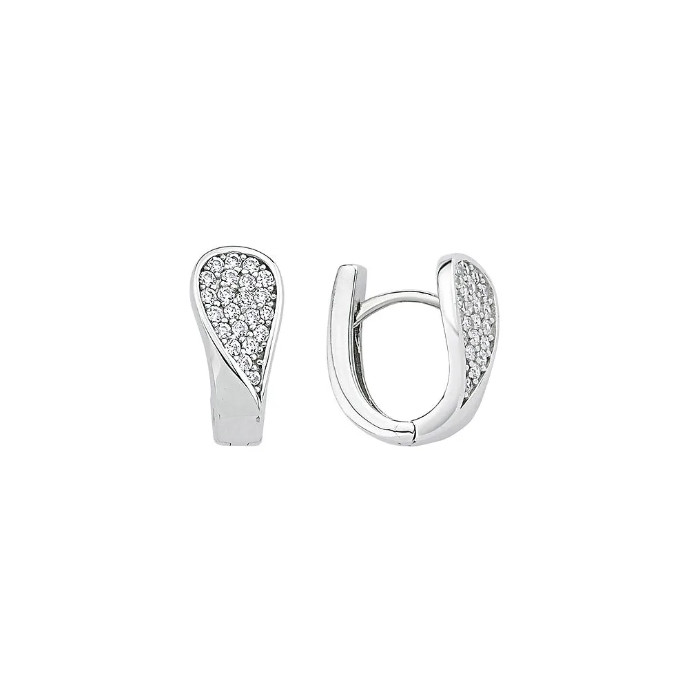 Creolen 925 Sterling Silber 44 Zirkonia Ohrringe Silberohrringe