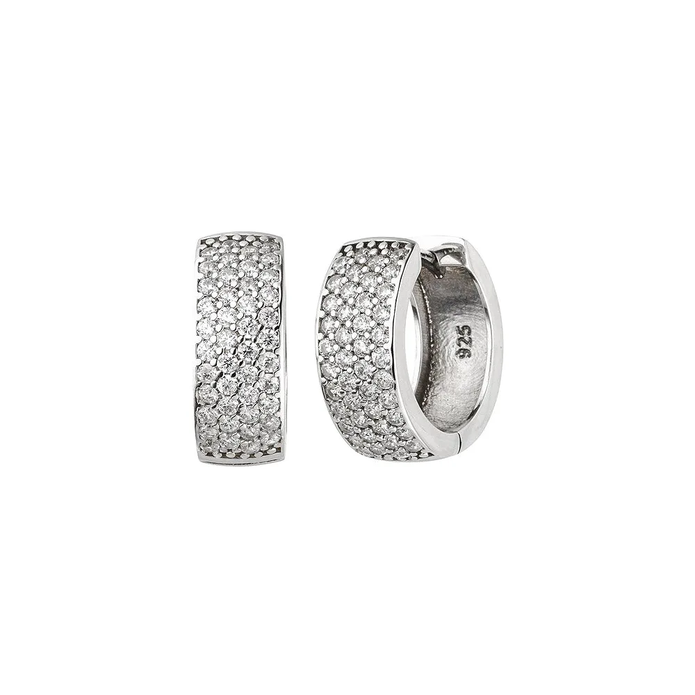 Creolen 925 Sterling Silber 88 Zirkonia Ohrringe Silbercreolen Silberohrringe