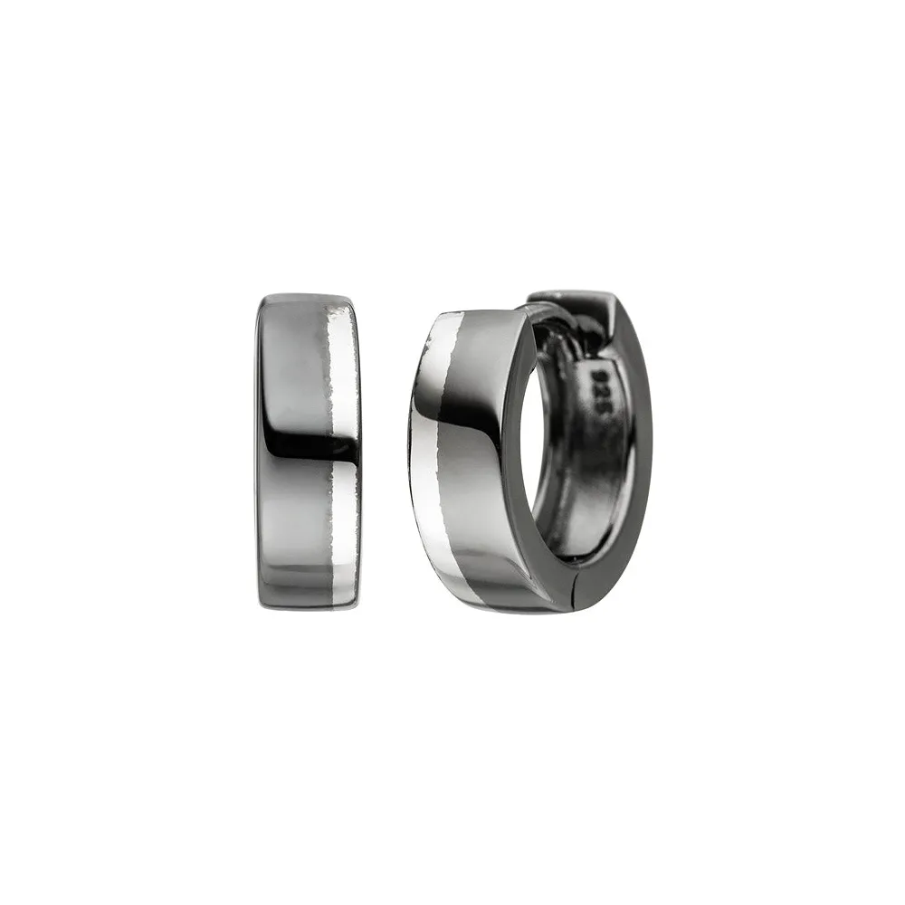 Creolen 925 Sterling Silber anthrazit bicolor Ohrringe