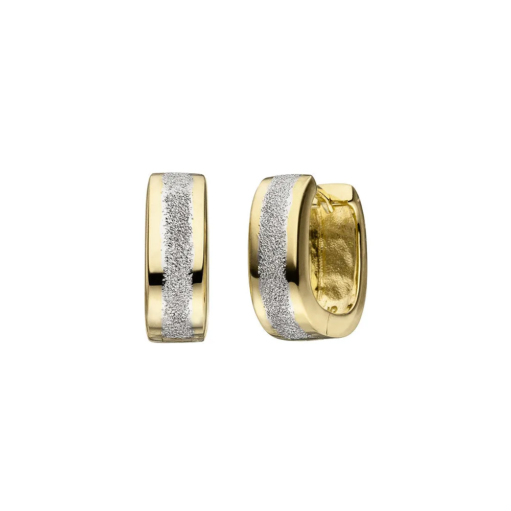 Creolen 925 Sterling Silber bicolor vergoldet Ohrringe
