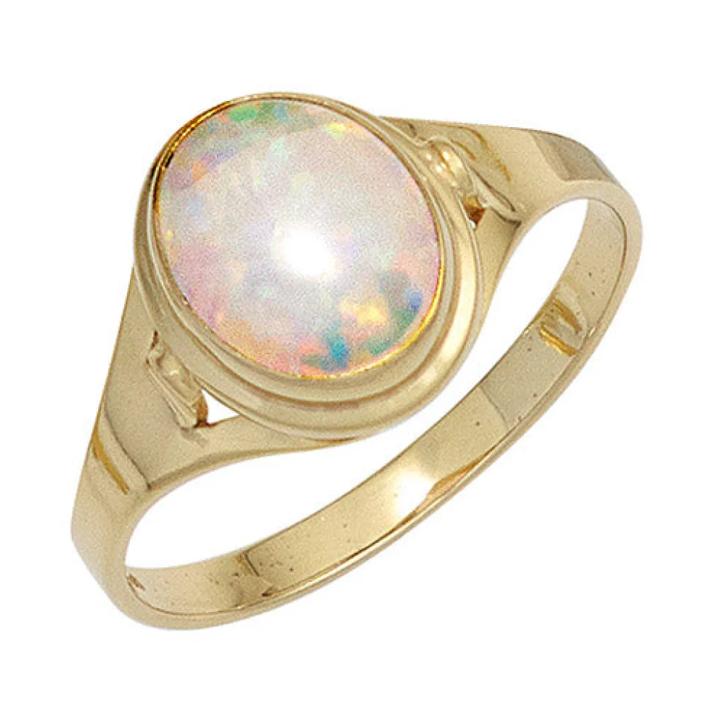 Damen Ring 333 Gold Gelbgold 1 Opal Goldring-56