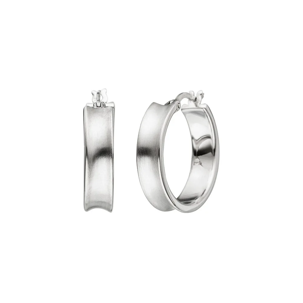 Creolen 925 Sterling Silber matt Ohrringe Silbercreolen Silberohrringe