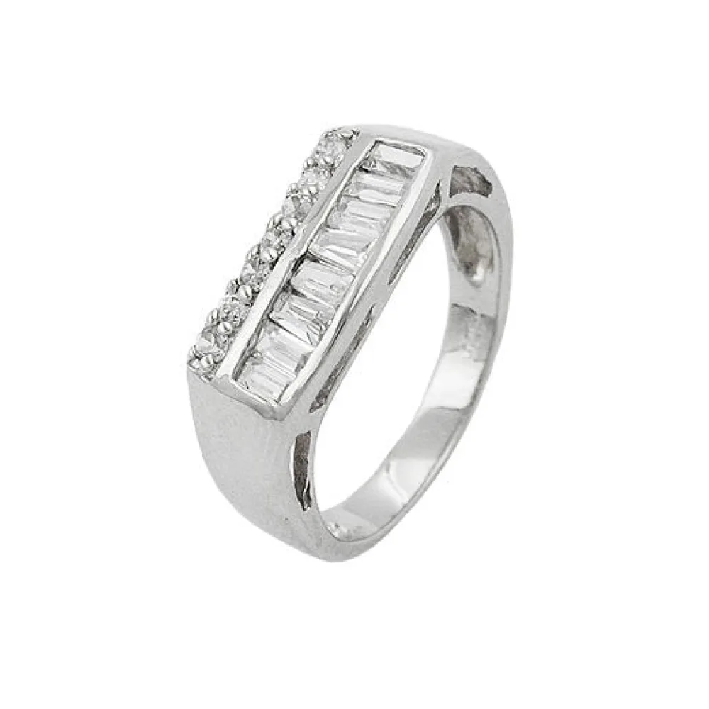 Ring Zirkonia rhodiniert Silber 925-54