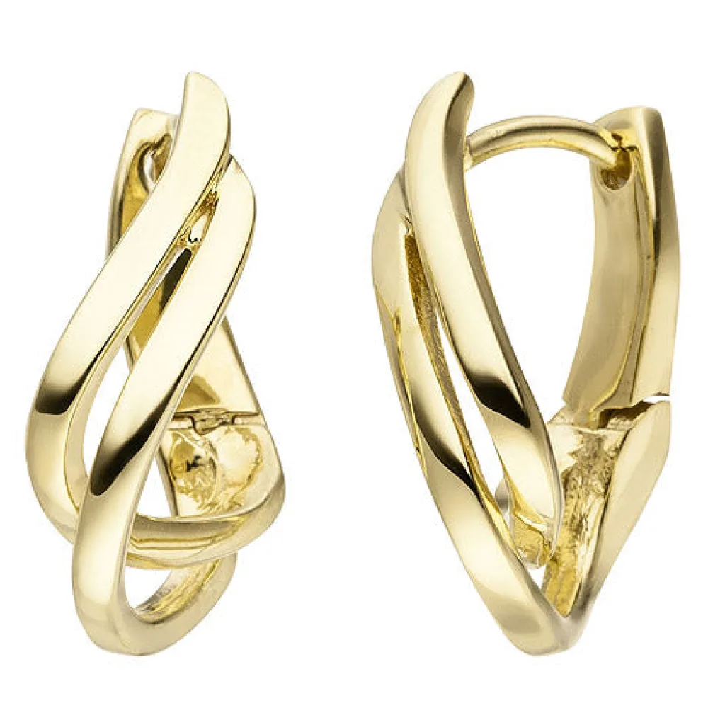 Creolen geschwungen 375 Gold Gelbgold Ohrringe Goldcreolen Goldohrringe