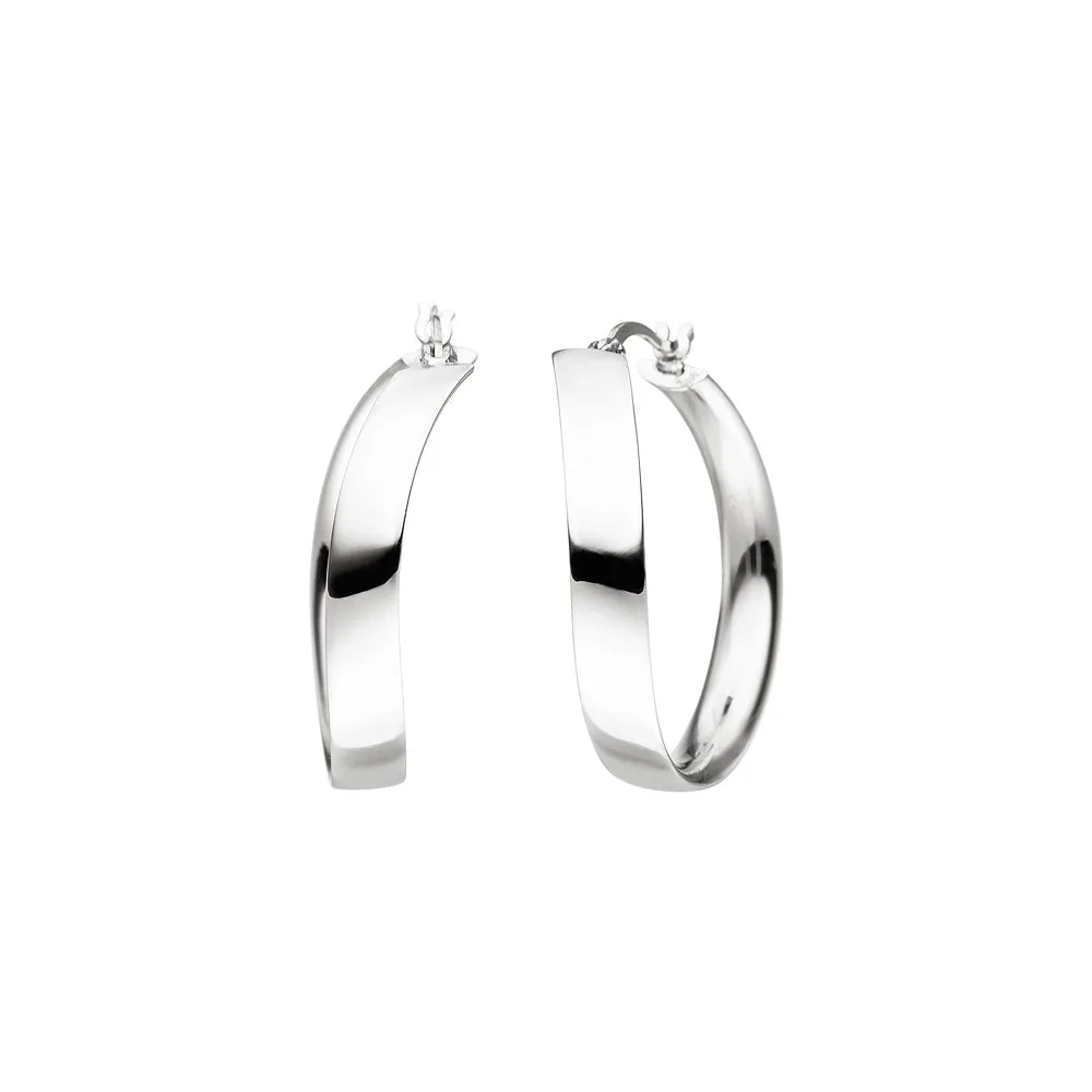 Creolen geschwungen 925 Sterling Silber Ohrringe Silbercreolen Silberohrringe