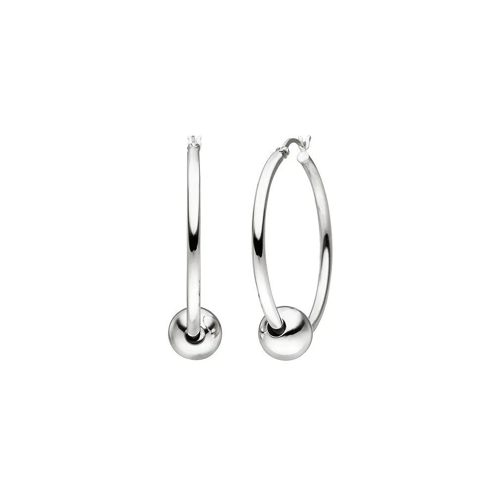 Creolen mit Kugeln 925 Sterling Silber Ohrringe Silbercreolen Silberohrringe