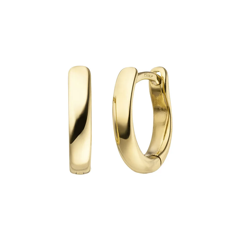 Creolen oval 750 Gold Gelbgold Ohrringe Goldcreolen Goldohrringe