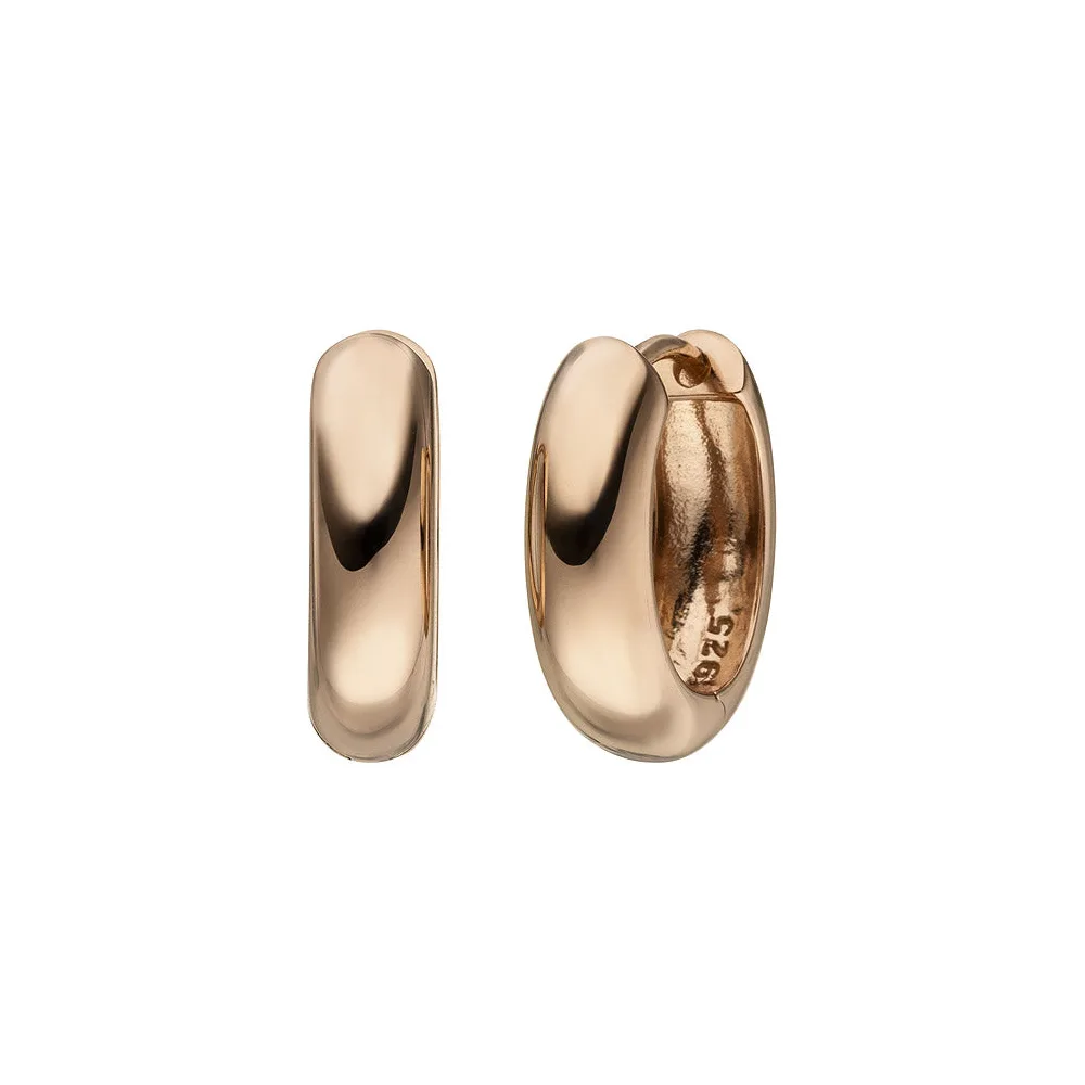 Creolen oval 925 Silber rotgold vergoldet Ohrringe
