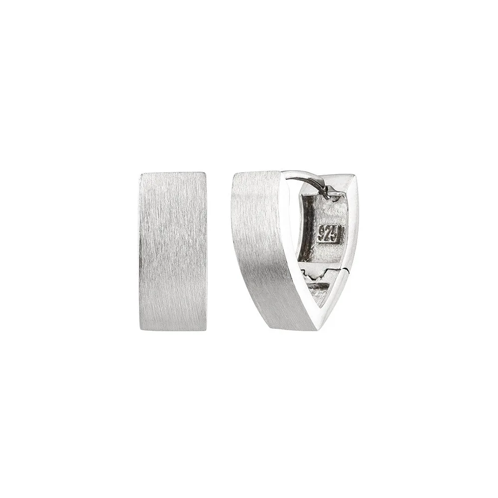 Creolen spitz 925 Sterling Silber matt Ohrringe Silbercreolen Silberohrringe
