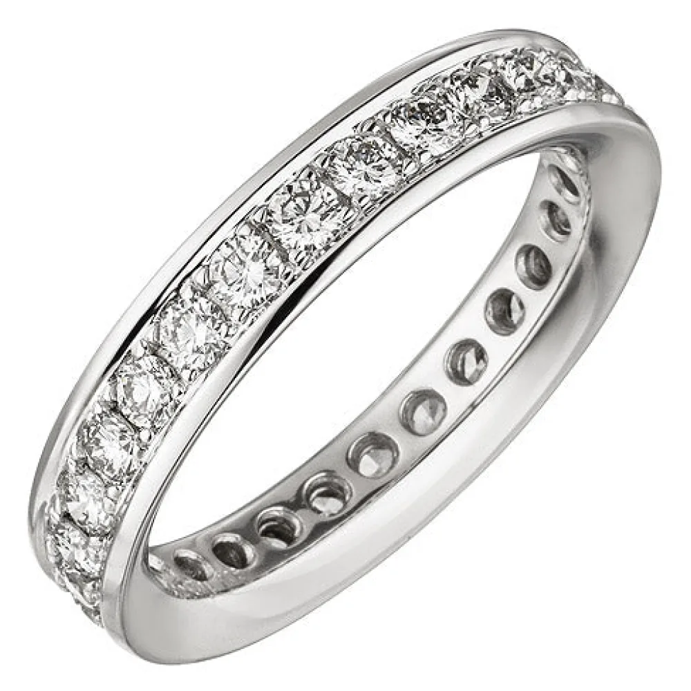 Damen Memory-Ring 585 Gold Weißgold mit Diamanten Brillanten 1 12 ct.-56