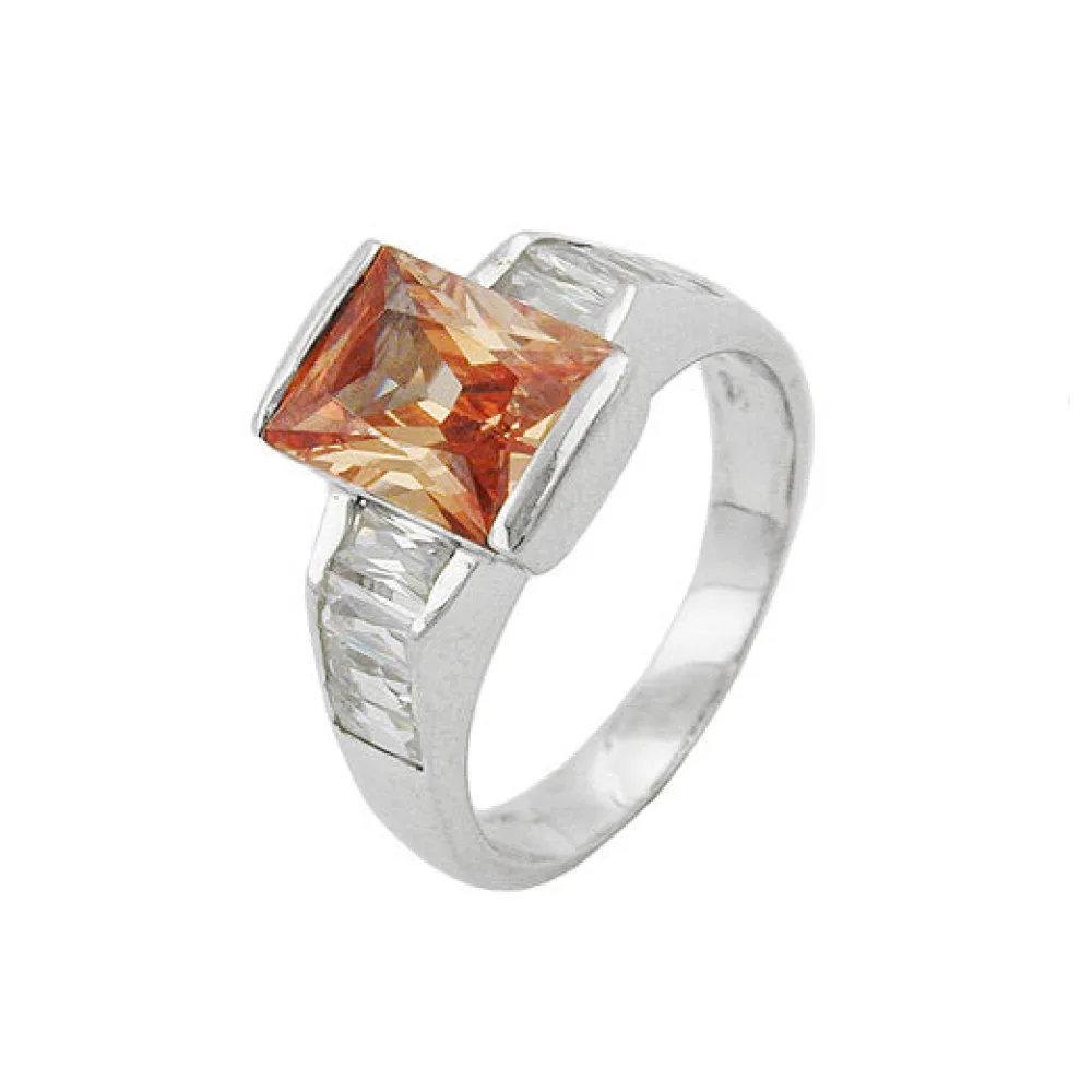 Ring Zirkonia topas-weiß Silber 925-54
