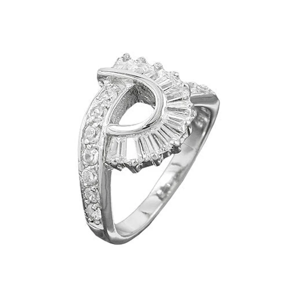 Ring Zirkonia rhodiniert Silber 925-54