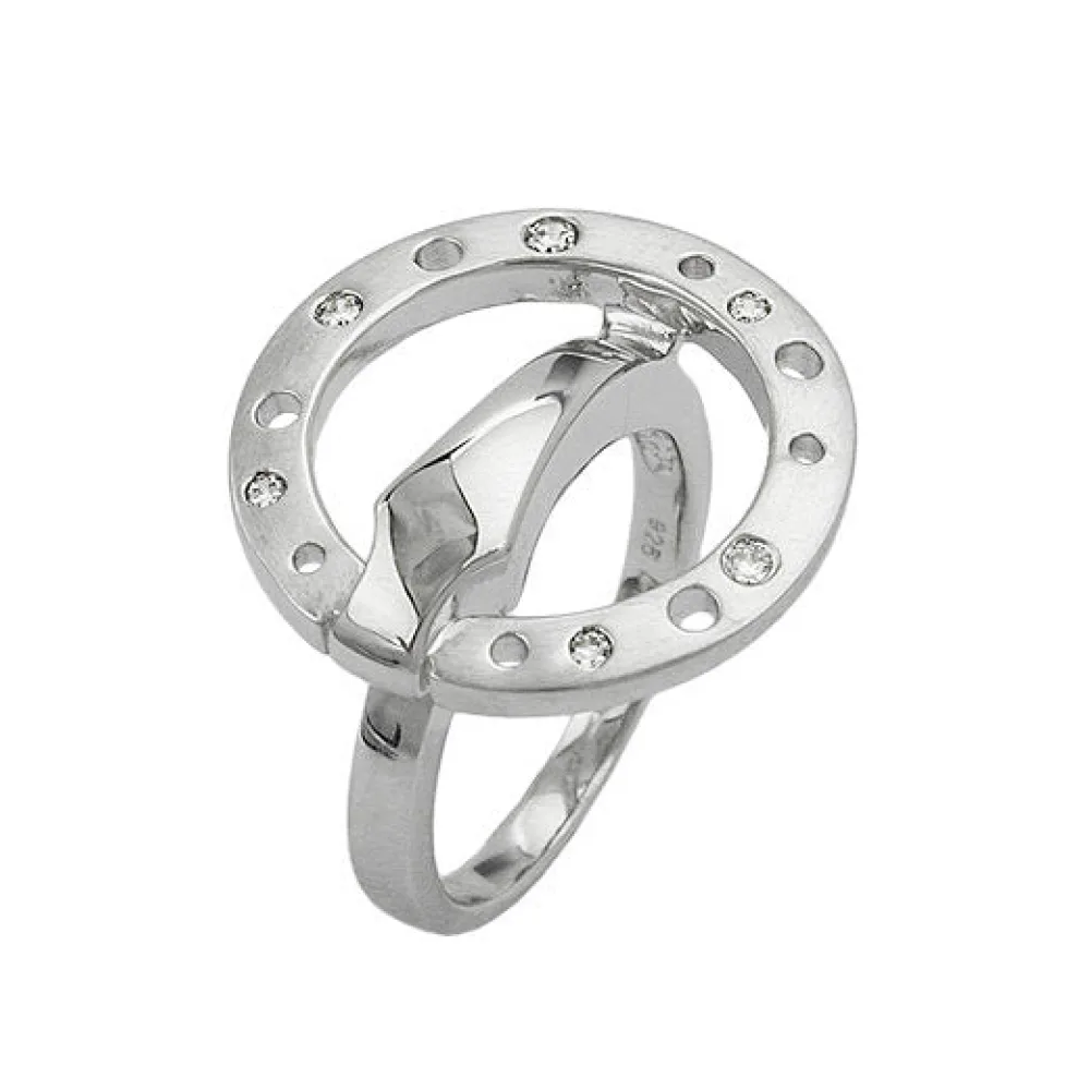 Ring Zirkonia rhodiniert Silber 925-56