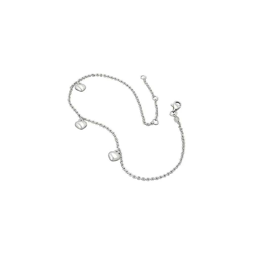 Fußkette Anker mit Herzen Silber 925-27
