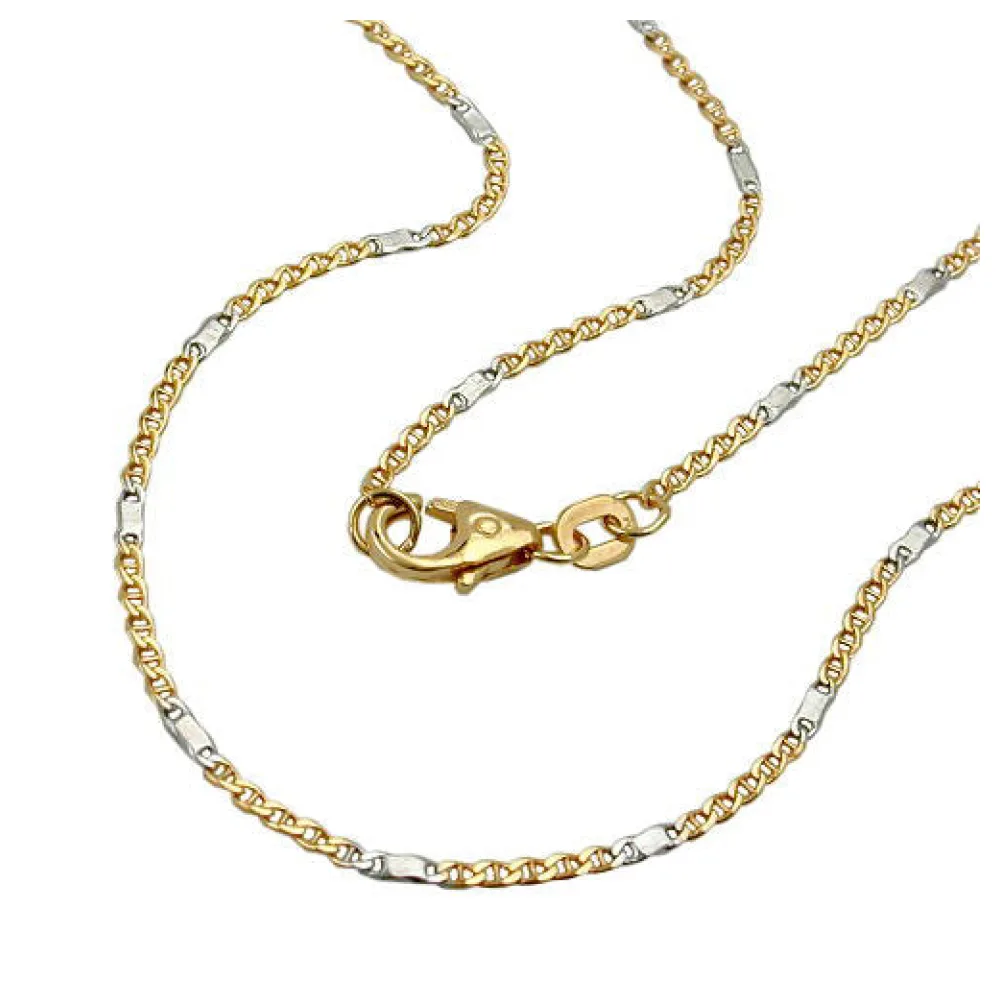 Kette 45cm Stegpanzer bicolor Gold 585-45
