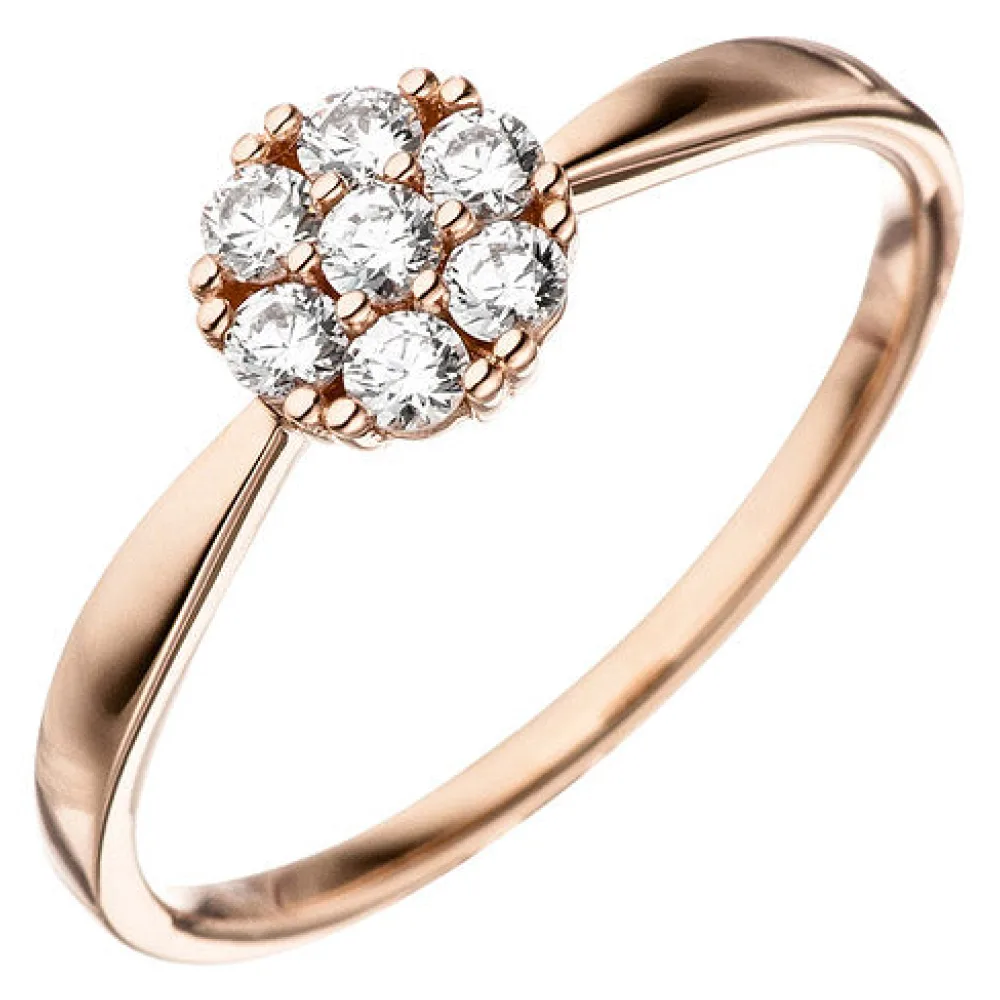 Damen Ring 333 Gold Rotgold 7 Zirkonia Rotgoldring-52