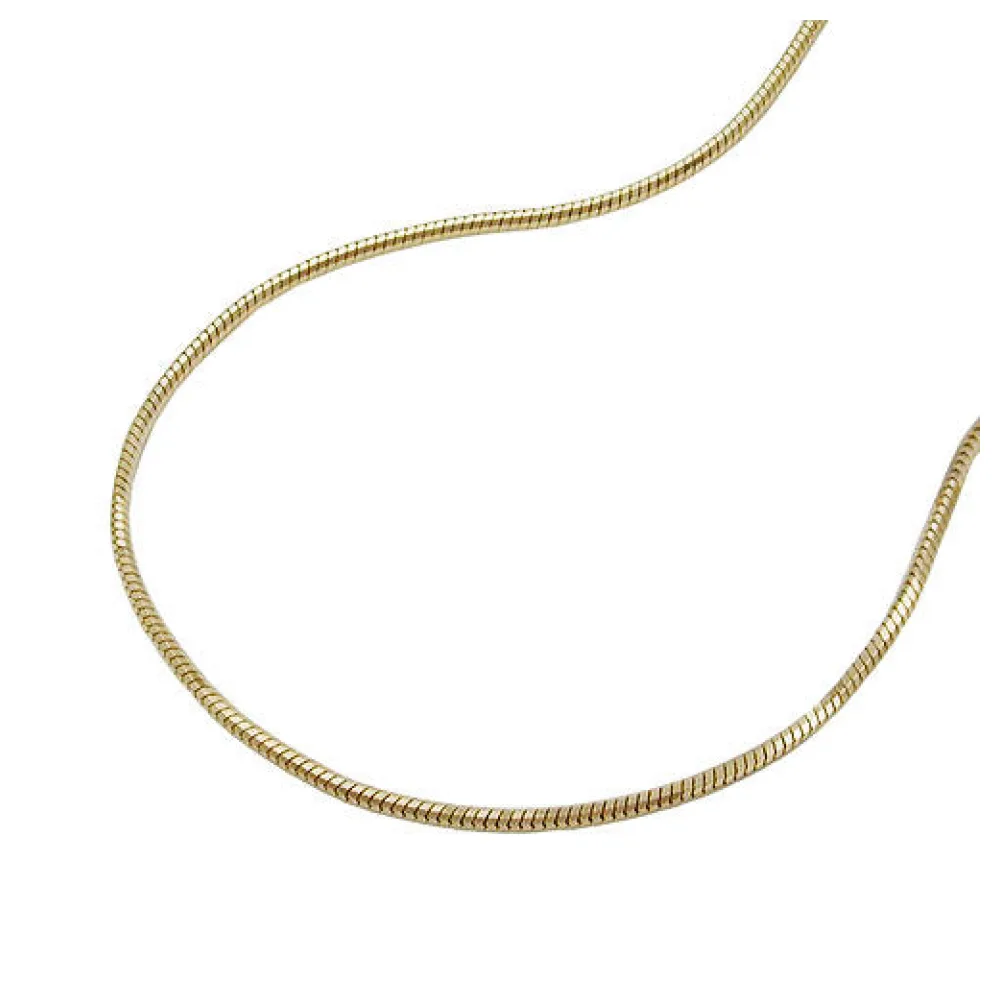 Kette Schlange 38cm 5-kant Gold 585-45
