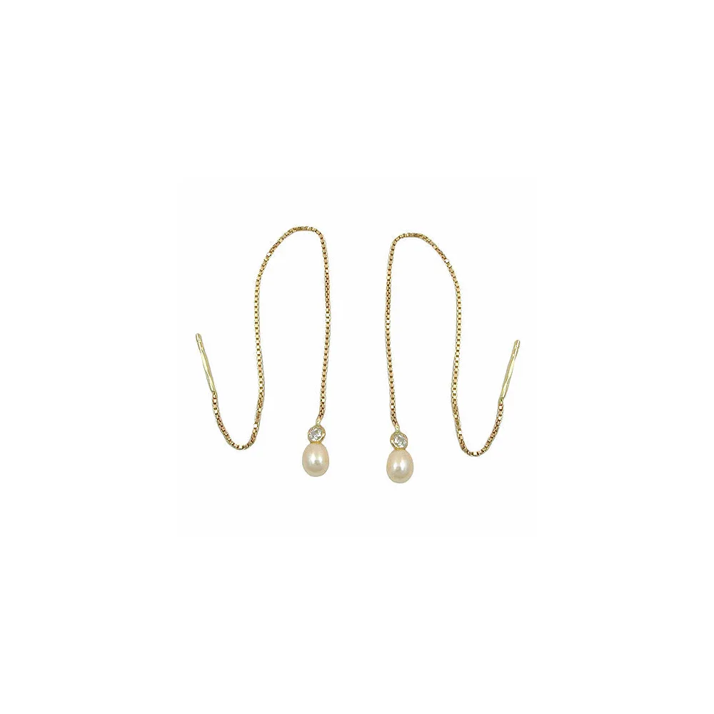 Ohrringe Durchzieher 93mm Kettchen Gold 375