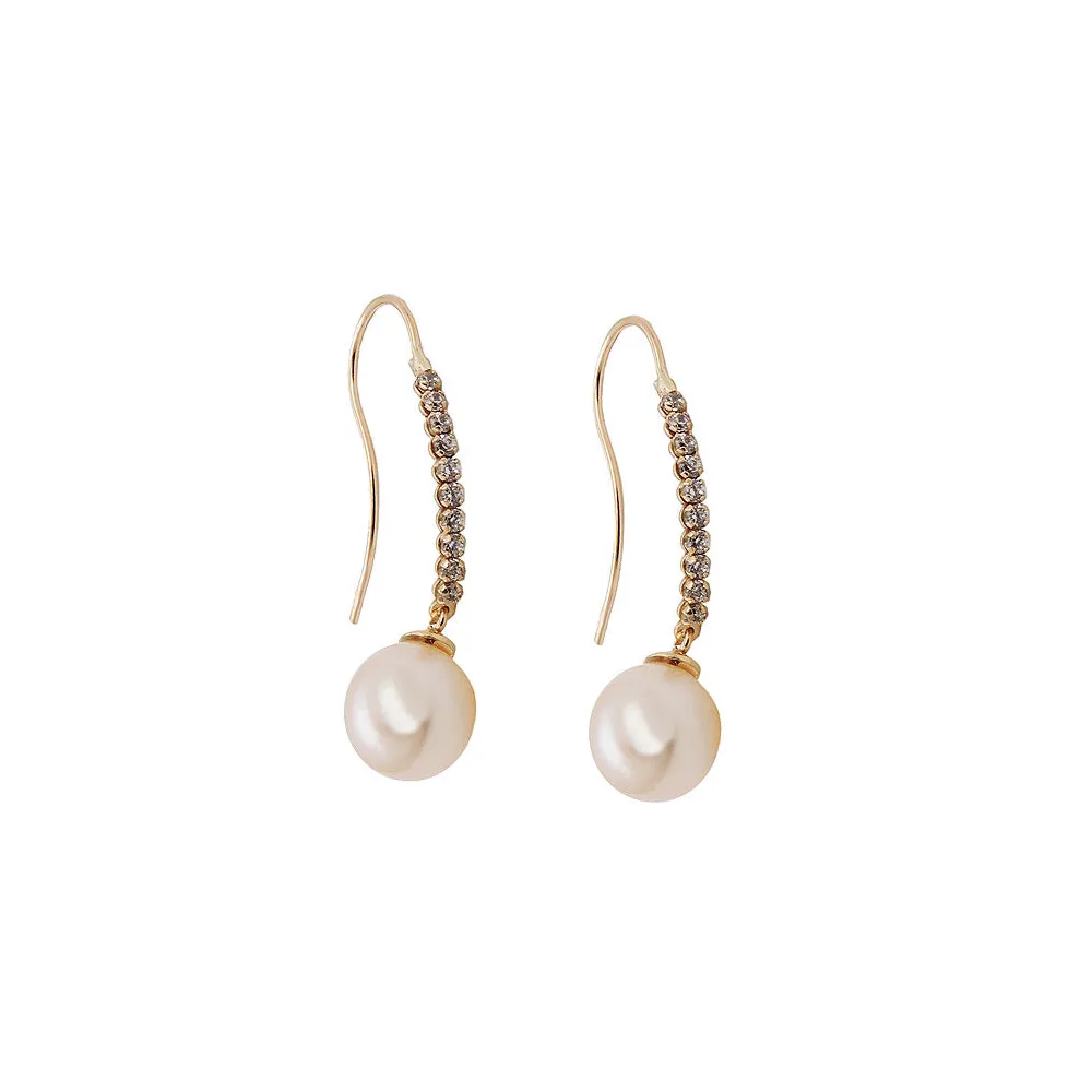 Ohrringe Ohrhaken mit Perle/Zirkonia Gold 375