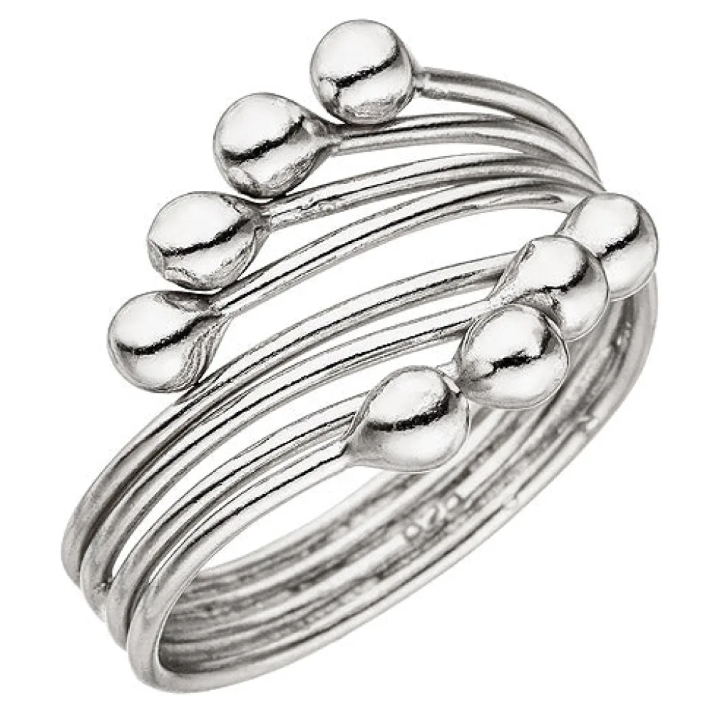 Damen Ring 4-reihig 925 Sterling Silber Silberring-50