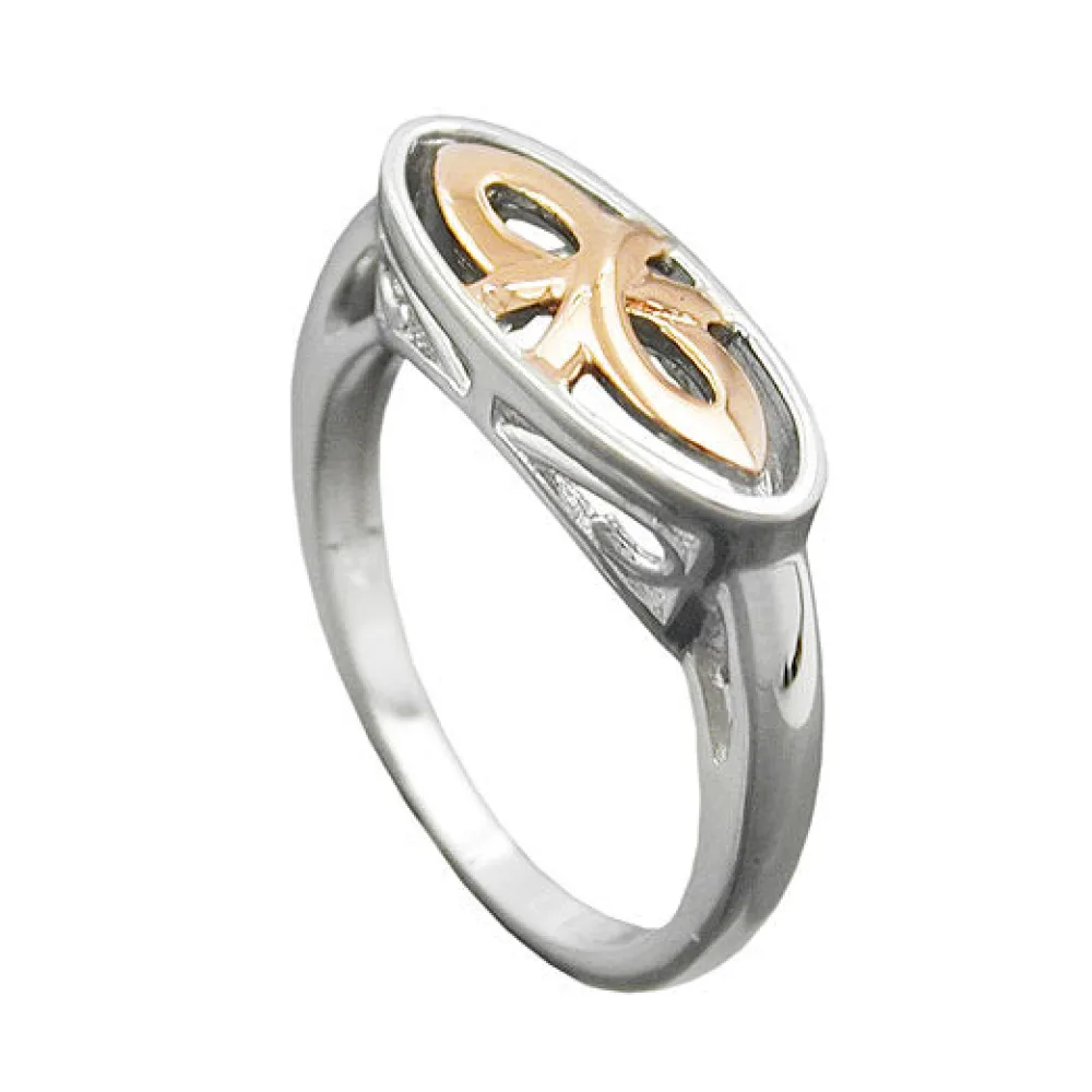 Ring bicolor rhodiniert Silber 925-62