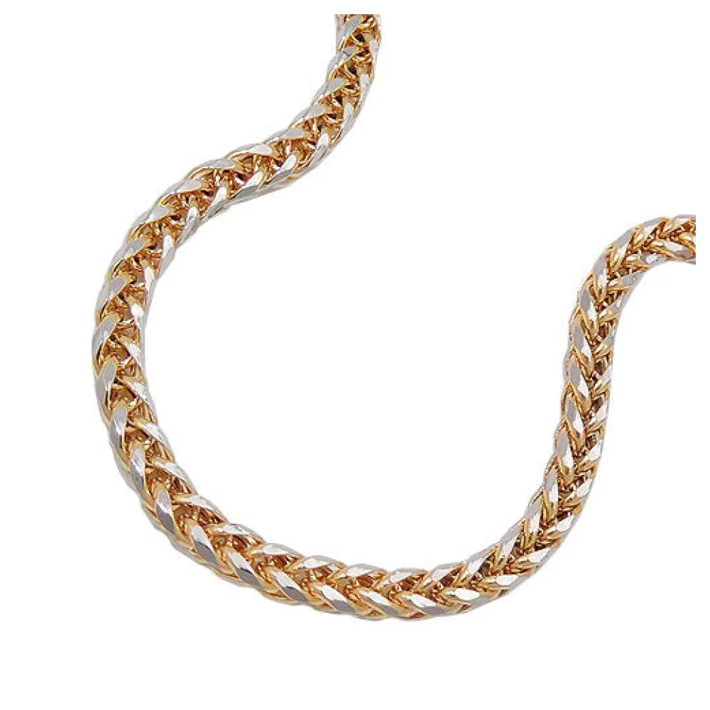 Collier 45cm Zopfkette bicolor Gold 585-45