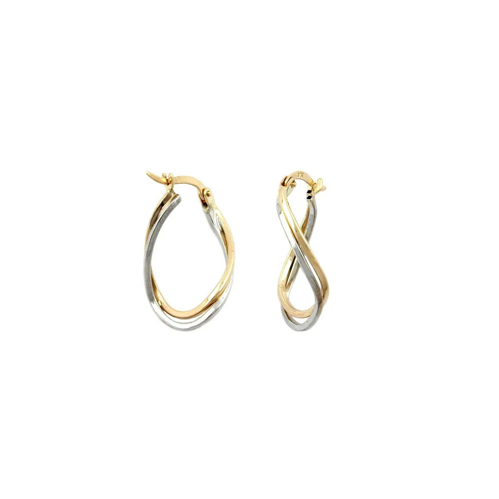 Creolen bicolor teil-rhodiniert Gold 375