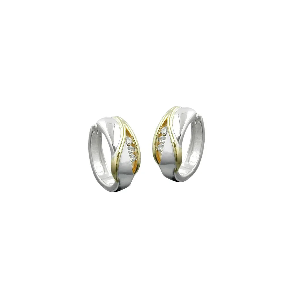 Creolen bicolor Zirkonia Silber 925
