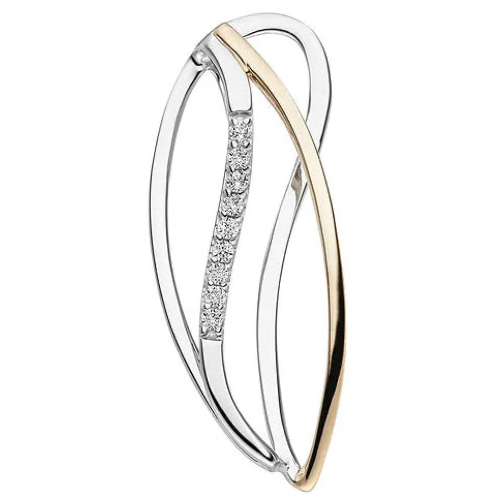 Anhänger 333 Gold Weißgold Gelbgold bicolor 9 Zirkonia Goldanhänger