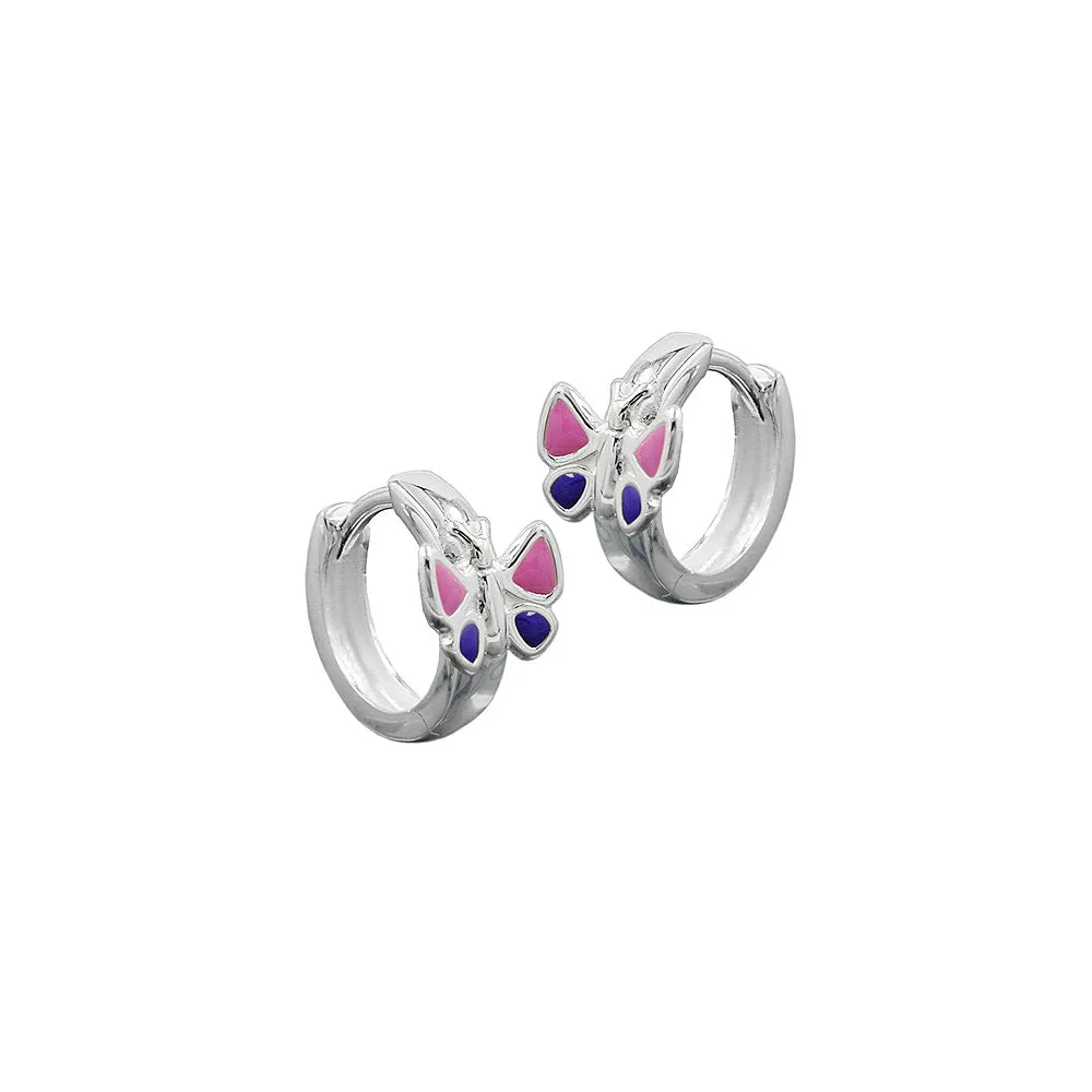 Creolen Schmetterling pinklila Silber 925