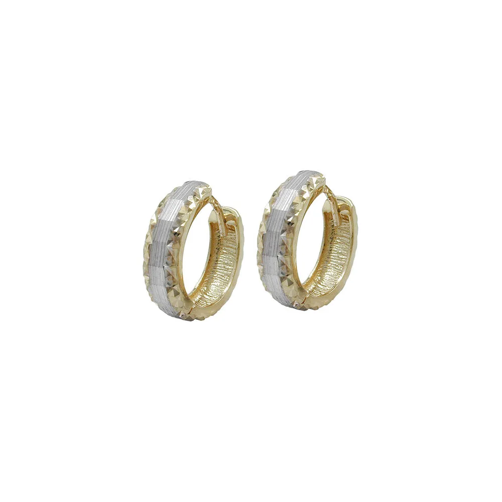 Creolen bicolor diamantiert Gold 375