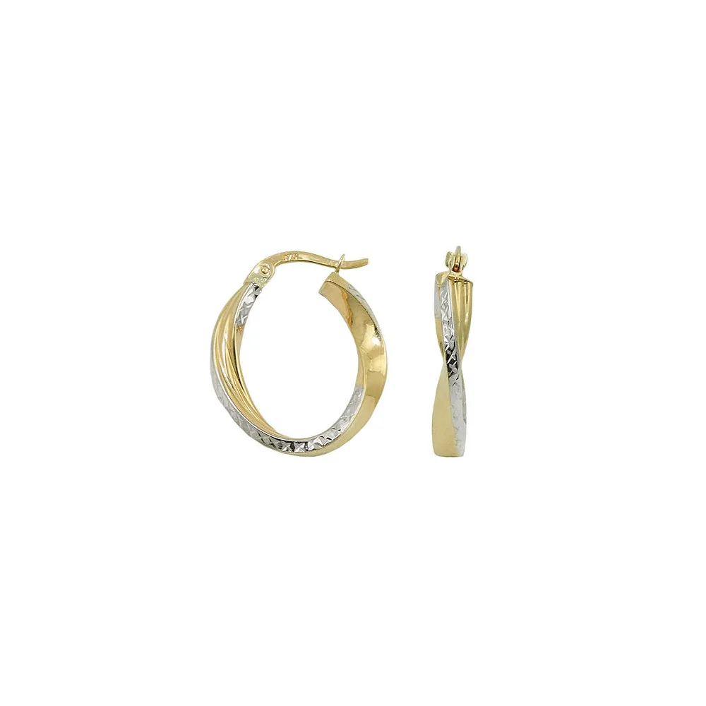 Creolen bicolor diamantiert Gold 375