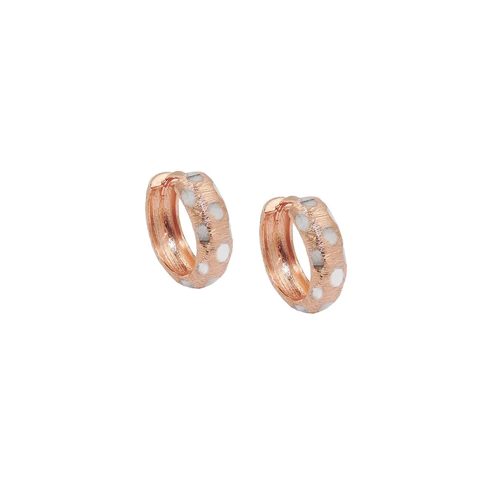 Creolen bicolor Muster 9Kt Rotgold