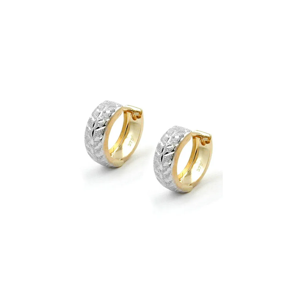 Creolen bicolor diamantiert Gold 375
