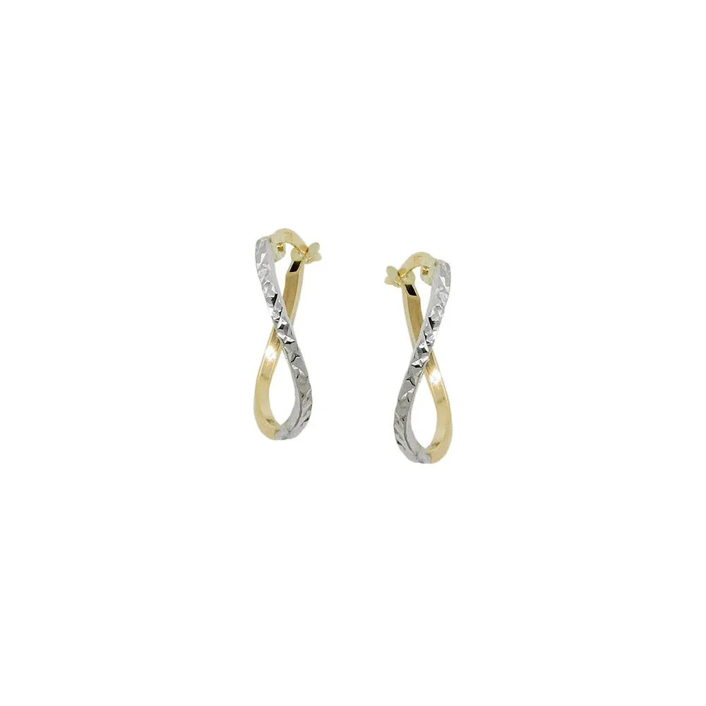 Creolen bicolor diamantiert Gold 375