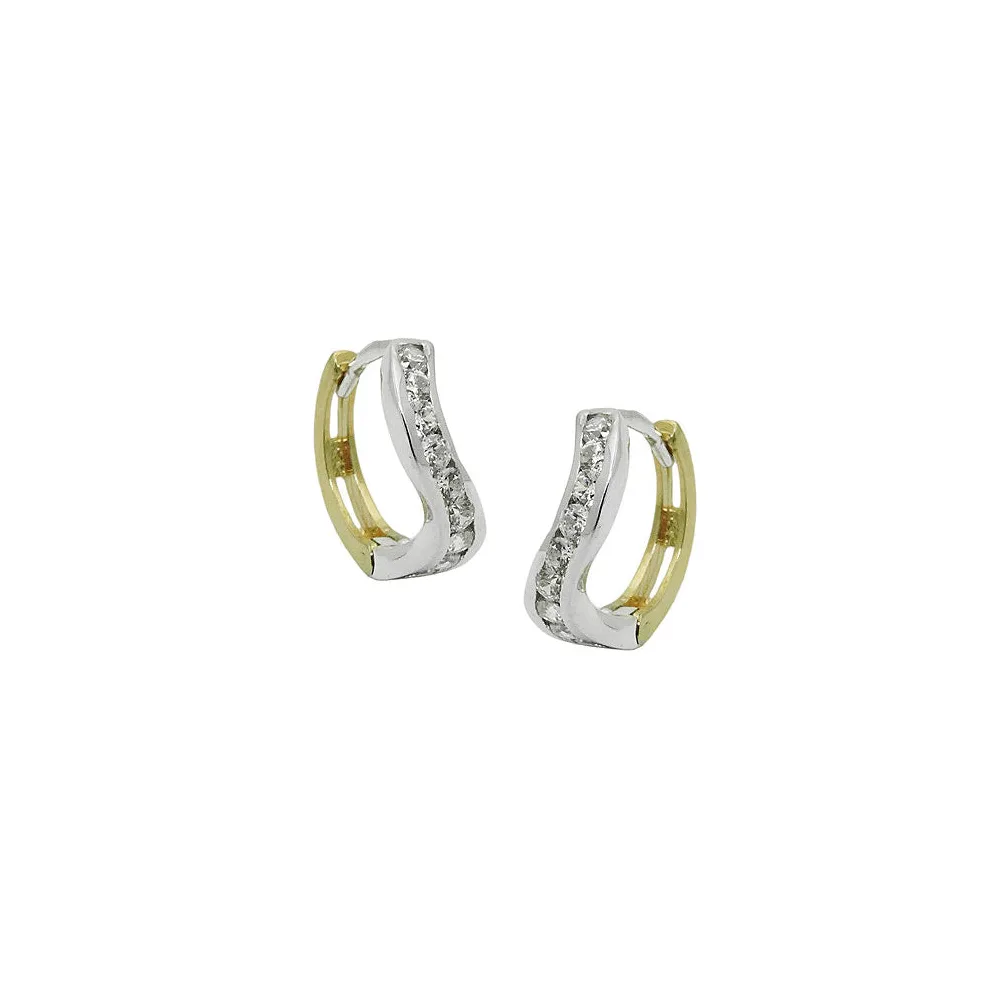 Creolen bicolor Zirkonia Gold 375