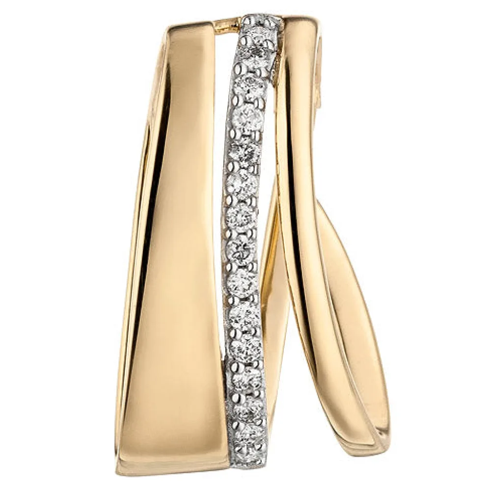Anhänger 585 Gold Gelbgold 15 Diamanten Brillanten Diamantanhänger