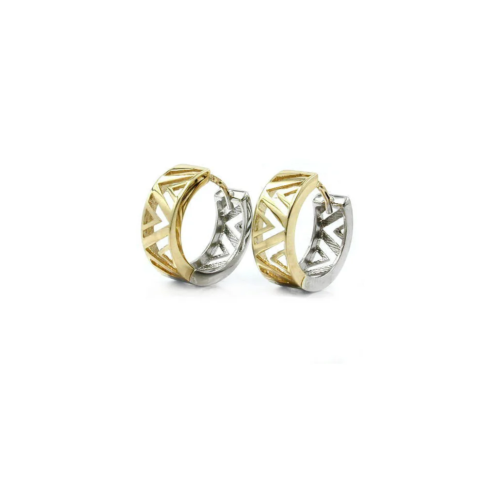 Creolen Gelbgold und Weißgold Gold 375