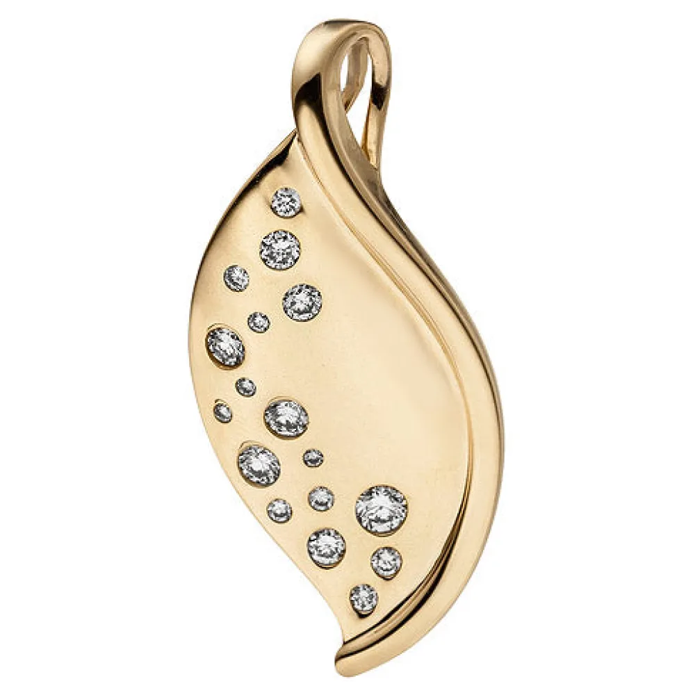 Anhänger 585 Gold Gelbgold 17 Diamanten Brillanten 0 26ct. Goldanhänger