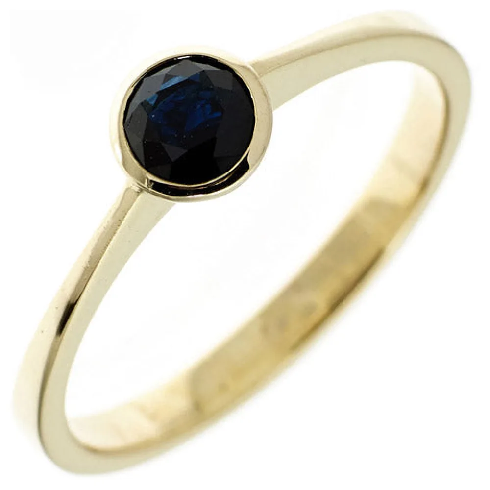 Damen Ring 333 Gold Gelbgold 1 Safir blau Goldring-56