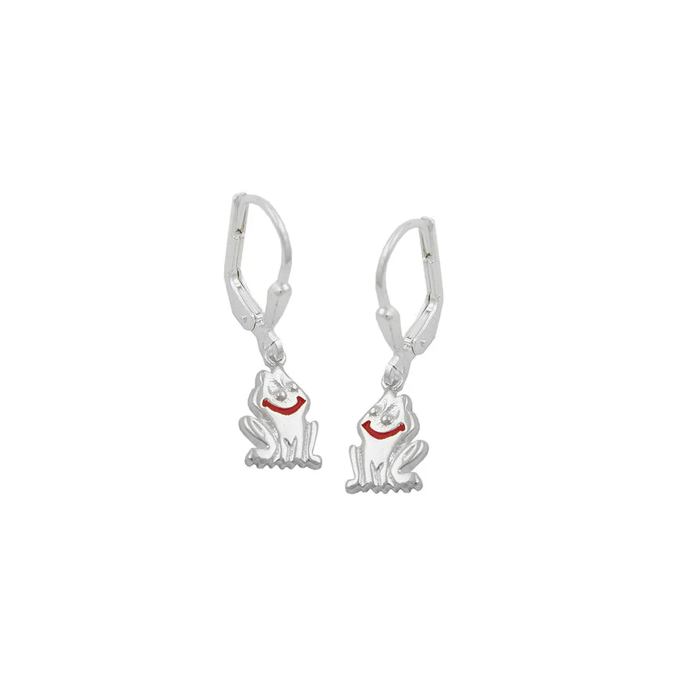 Ohrringe Brisur lächelnder Frosch Silber 925