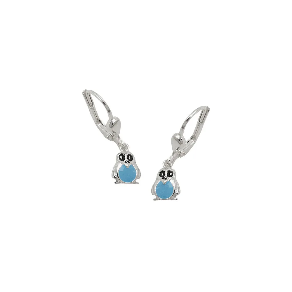 Ohrringe Brisur Pinguin blau Silber 925